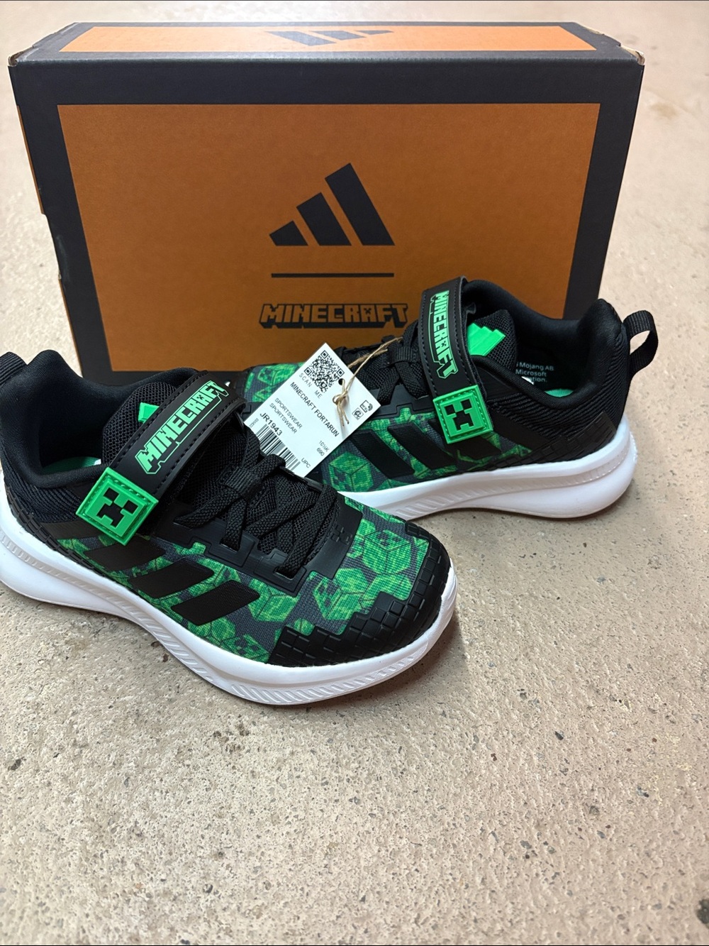 adidas Kids Minecraft Black & Green Graphic Sneakers